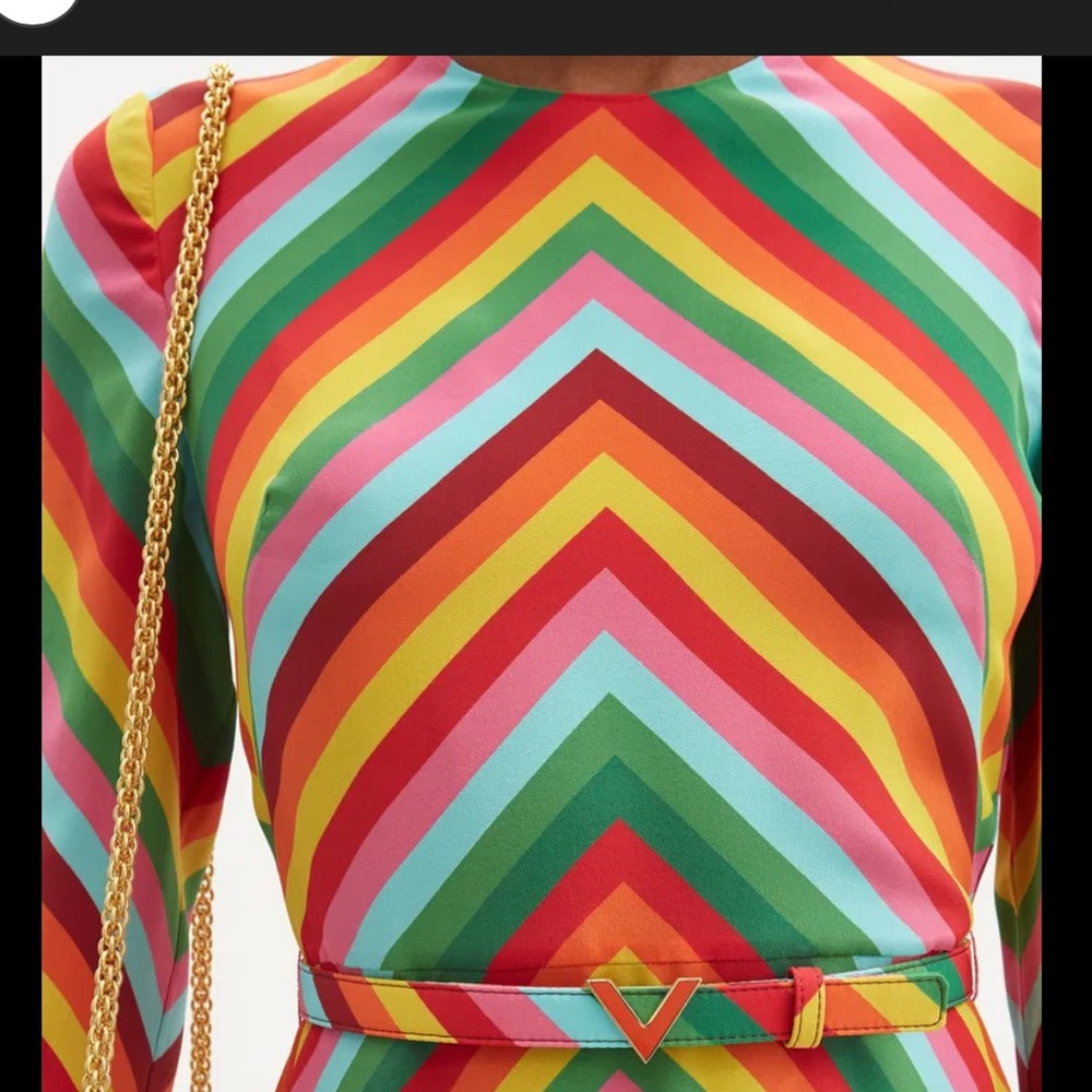 Valentino Rainbow Chevron Dress - Picture 9 of 11